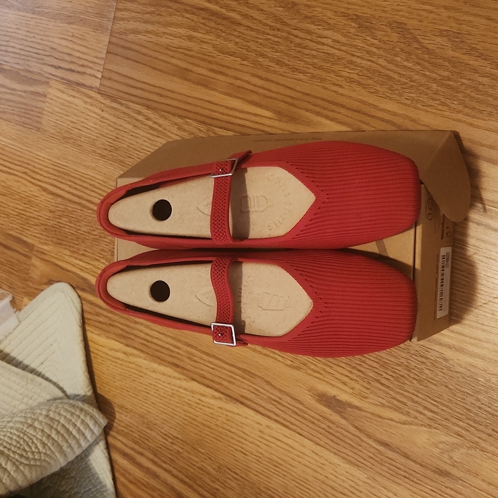 Vivaia Mary Jane Ruby Red Flats